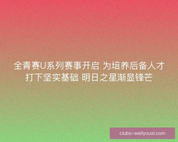 全青赛U系列赛事开启 为培养后备人才打下坚实基础 明日之星渐显锋芒